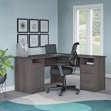 Bush Furniture Cabot L Shaped Desk And Office Chair In Heather Gray Furniture Homedecor Desk And Chair Set Affordable Office Furniture Cheap Office Furniture