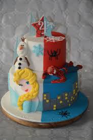 Ajouter petit à petit le sucre glace en mélangeant avec une spatule ou une cuillère en bois. Gateau Double Theme Spiderman Reine Des Neiges