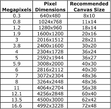 Surprising Megapixel Print Chart How Big Can You Print With