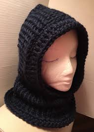 Hand Knitted Hooded Cowl: Acrylic Scoodie Scarf