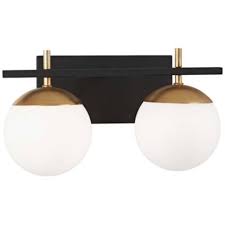 Black And Gold Bathroom Vanity Light Alluria 8 1 2 High Black And Gold 2 Light Wall Sconce 56h28 Lamps Plus Vanity Lighting Bathroom Vanity Lighting Wall Sconce Lighting