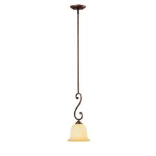 Millennium Lighting 1 Light Rubbed Bronze Mini Pendant With Turinian Scavo Glass 1041 Rbz The Home Depot
