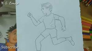 How To Draw Running Boy | Step By Step In Easy Way For Beginners | By N. S.  Limaye's Art - Youtube