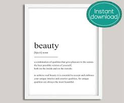 Beauty Definition Printable Wall Art Printable Definition Quote Print Wall Art Print Definition Print Instant Download Quote Art Printable Wall Art Quote Prints Wall Art