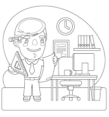 Treat your coloring pages like works of art! Engineer At Office Coloring Page Free Printable Coloring Pages For Kids