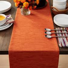 Grasscloth 90 Orange Table Runner Reviews Crate And Barrel Orange Table Blue Table Runner Table Runners