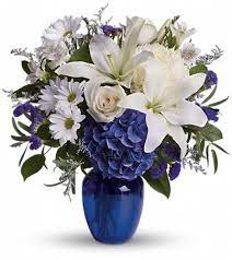 Everything you need to be ready to step out prepared. Beautiful In Blue In West St Paul Mn A Precious Petals Florist Anniversary Flowers Blue Flowers Bouquet Sympathy Flowers