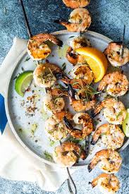 Grill or broil the shrimp, just until pink and opaque, about 2 to 3 minutes per side, turning once half way through (discard the extra liquid/spices that is left at the bottom of the bowl). Citrus Marinated Grilled Shrimp Skewers Foodness Gracious