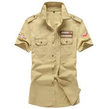 Solid color with a sharp tapered fit, shoulder epaulets, faux underarm vents, a left chest i. Slim Fit Casual Shirts For Men 2020 Large Size Military Style Uniform With Epaulettes Cotton Youth Short Sleeved Shirt Shop It Sharp