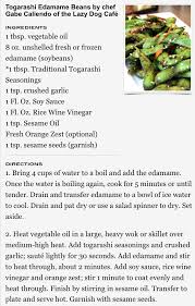 Lazy Dog Togarashi Edamame Edemame Recipes Dog Recipes Edamame Recipes