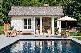 The implementation of a pool house allow you to including a bedroom and bathroom to a pool house (if the budget permits) is always an added bonus. Simple Small Pool House Designs