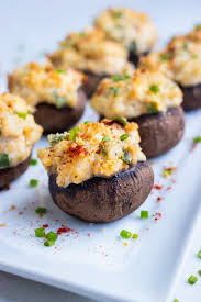 Stir in lemon juice, crabmeat, soft bread crumbs, egg, dill weed and 1/4 cup monterey jack cheese. Easy Crab Stuffed Mushrooms Recipe Evolving Table