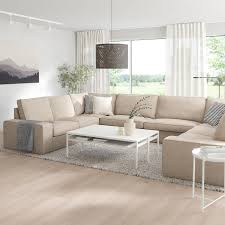 Kivik Sofa U Form 7 Sitzig Hillared Beige Ikea Osterreich Ikea Ecksofa Sofa Ecksofa Grau
