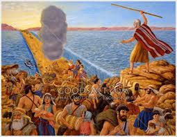 The Israelites Cross The Miraculously Parted Red Sea With The Egyptian Army In Hot Pursuit Crossing The Red Sea Bible Pictures Red Sea