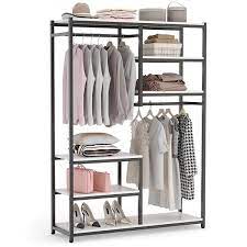 Closet organizers & garment racks. Free Standing Closet Organizer Double Hanging Rod Clothes Garment Racks Overstock 30537676