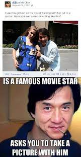 Jackie chan is also know for being an amazing martial artist. Jackie Chan Takes All His Own Pictures Jackie Chan Really Funny Funny Pictures