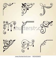 Vector Illustration Of Decorative Corner Frame And Borders Outline Designs Boarder Designs Page Borders Design