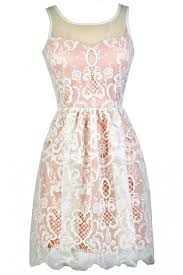 Bridal shower dresses | dress for the wedding. Ivory And Blush Embroidered A Line Dress Ivory And Blush Pink Party Dress Cute Blush And Ivory Dress Ivory And Blush Sundress Lily Boutique