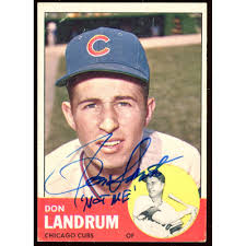 Ron Santo Signed 1963 Topps #113 Error Card of Don Landrum Inscribed "Not  Me" (JSA COA)