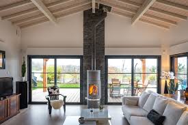 Resultat De Recherche D Images Pour Poele A Buches Sejour Deplafonne Poele A Bois Foyers Au Bois Cheminee Moderne