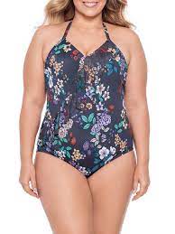Time And Tru Time And Tru Women S And Women S Plus Size Rooting For You One Piece Swimsuit Walmart Com One Piece Halter One Piece Swimsuit One Piece Swimsuit