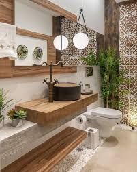 Arqdez No Instagram Lavabo Em Texturas De Madeira Fazendo Releitura Ao Ru Decoracao Do Banheiro Design De Interiores De Banheiro Projeto Moderno De Banheiro