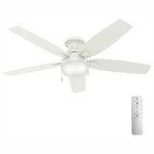 Find ceiling fans at wayfair. Hunter Fan Company Duncan 52 In Led Indoor Fresh White Flush Mount Smart Ceiling Fan With Light And Wink Remote Control 59186w The Home Depot