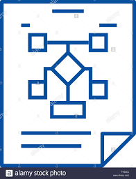 Business Organization Flow Chart Line Icon Concept Business