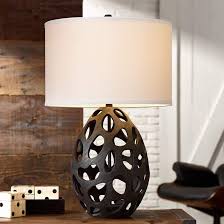 Luna Matte Black Openwork Table Lamp 10d25 Lamps Plus Black Table Lamps Lamp Table Lamp