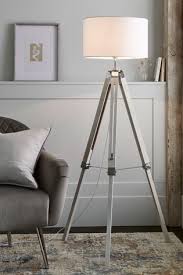 Nauticalmart designer tripod floor lamp stand with white cotton shade: Buy Alpine Tripod Floor Lamp From The Fitforhealth Online Shop