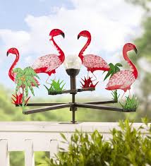 Amazon Com Lighted Metal Flamingo Railing Spinner Garden Outdoor Flamingo Decor Flamingo Yard Art Flamingo