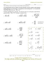 Image From Http Www Mathops Com Free Standards Images Rr06 A1rr015ws Jpg Simplifying Radical Expressions Radical Expressions Simplifying Radicals