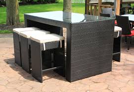 See more ideas about outdoor patio, patio, outdoor patio bar. 7 Piece Black White Wicker Outdoor Patio Furniture Bar Dining Set With Cushions 78 Christmas Central