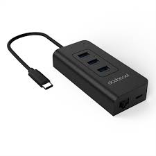 Dodocool Usb C 3 1 To 3 Port Usb A 3 0 Hub With Gigabit Ethernet Adapter And Power Delivery Black Chromebook Pixel Usb New Macbook
