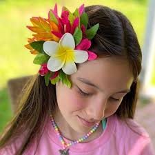 Ginger Plumeria Hair Clip, Tahitian Headdress, Polynesian Costume
