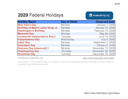 List of Federal Holidays for 2026 and 2027