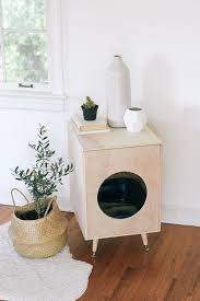 Diy Moderne Sperrholz Kitty Katzentoilette Diy Litter Box Cat Litter Box Diy Litter Box Covers