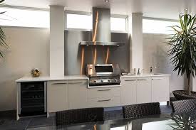 White Benchtops With Stainless Steel Splashback Outdoor Kitchen Outdoor Living Kitchen Outdoor Bbq