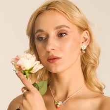 Selenichast Strawberry Flower Silver Earrings Fruit Jewelry for Women