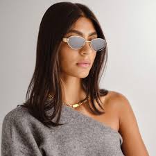 Luv Lou The Boston Shiny Gold Female Oval Sunglasses