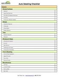 Car Detail Checklist Car Detailing Car Checklist Car Wash Business