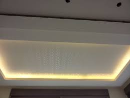 3d Wallpaper Ceiling Installation With Indirect Lighting In Gypsum Drop Ceiling Ceiling Installation Wallpaper Ceiling 3d Wallpaper Ceiling