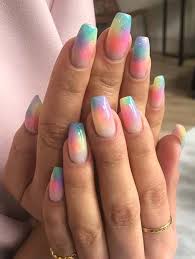 23 Pretty Ways To Wear Rainbow Nails This Summer Stayglam Rainbow Nails Vibrant Nails Rainbow Nails Design