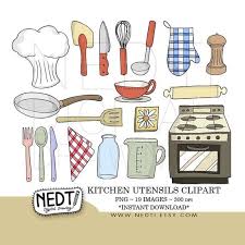 Kitchen Utensils Clip Art Set Png Commercial And Personal By Nedti Www Nedti Etsy Com Kitchen Utensils Illustration Clip Art Art Set