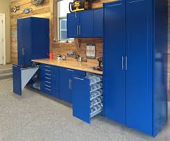 Blue cabinets and coastal style on the water. Most Extensive Line Of Garage Cabinets Redline Garagegear