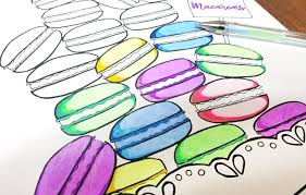 I hope you enjoy this free printable! Free Printable Macarons Coloring Page For Grown Ups