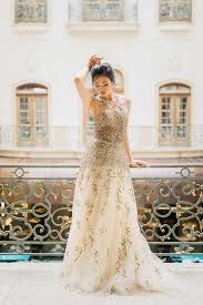 A Sparkling Dramatic Gold Wedding Dress For The Goddess Bride Gold Wedding Dress Gold Wedding Gowns Goddess Bride