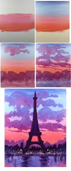 Watercolor painting tutorial of beautiful sunset clouds landscape easy and step by step. Easy Sunset Painting For Beginners Step By Step Novocom Top
