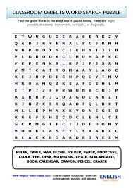 We have a large collection of games where you have to solve puzzles. Classroom Objects Vocabulary Word Search Puzzle In English