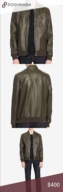 Nwt Calvin Klein Green Leather Jacket Brand New Leather Jacket Brands Green Leather Jackets Leather Jacket